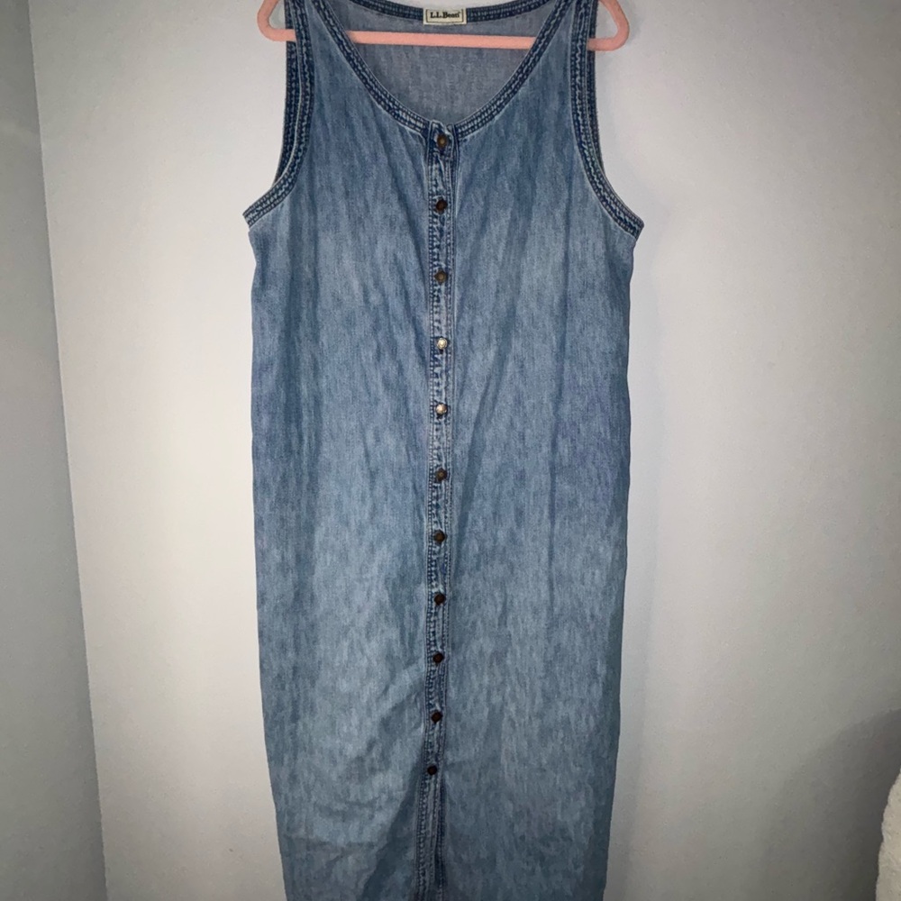 L.L. Bean Blue Denim Midi Dress